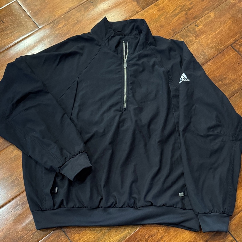 Adidas Men's L Black Golf Climashell Windbreaker lined Jacket